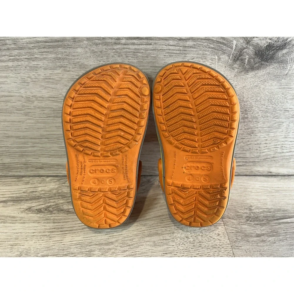Crocs Crocband II‎ Clogs Kids Orange Rubber Slip-On Lightweight Comfort C4 C5